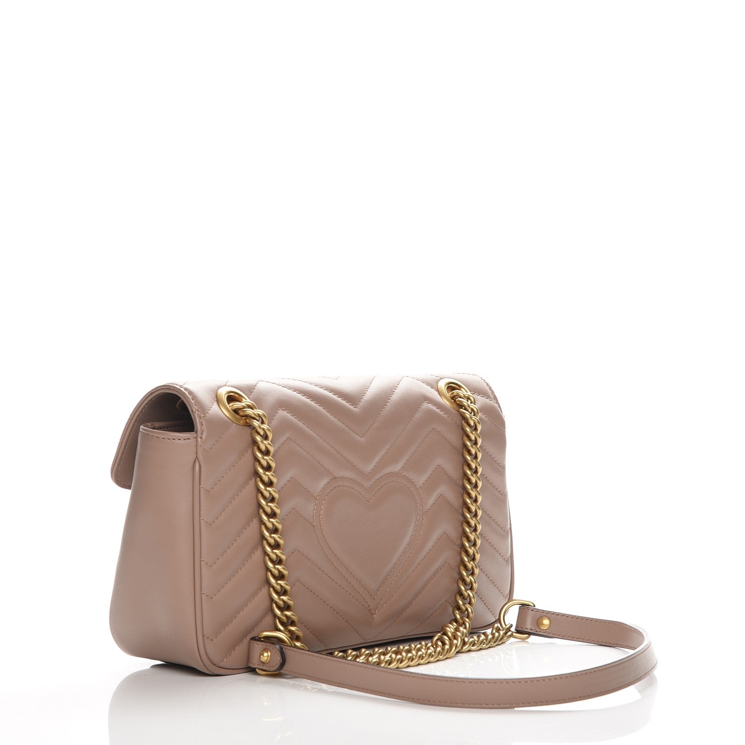 Gucci Calfskin Matelasse Small GG Marmont Shoulder Bag Porcelain Rose 3 of 7