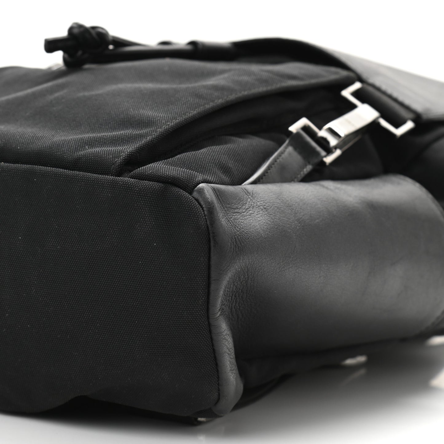 Calfskin Canvas Backpack Black