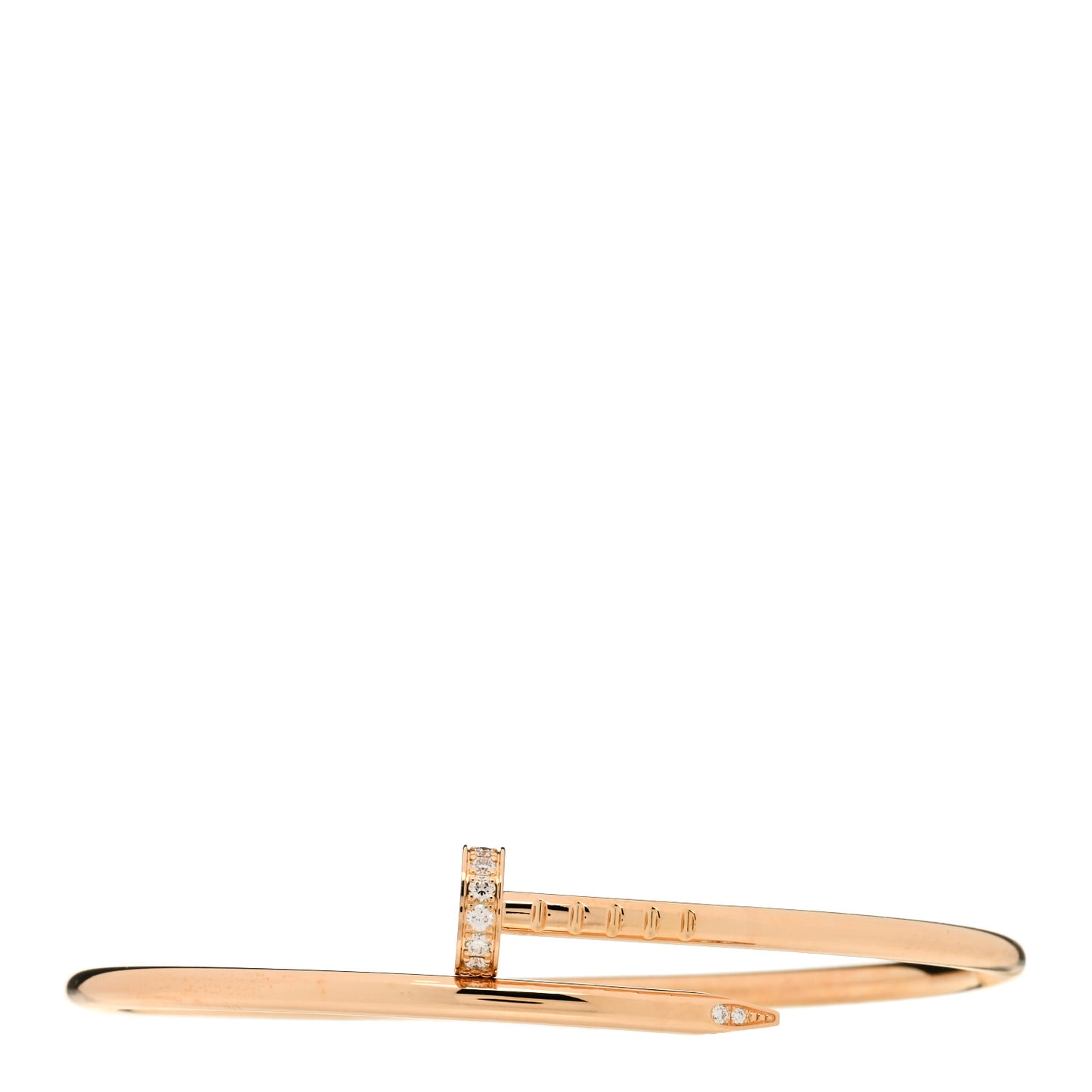 18K Pink Gold Diamond Small Juste Un Clou Bracelet 15