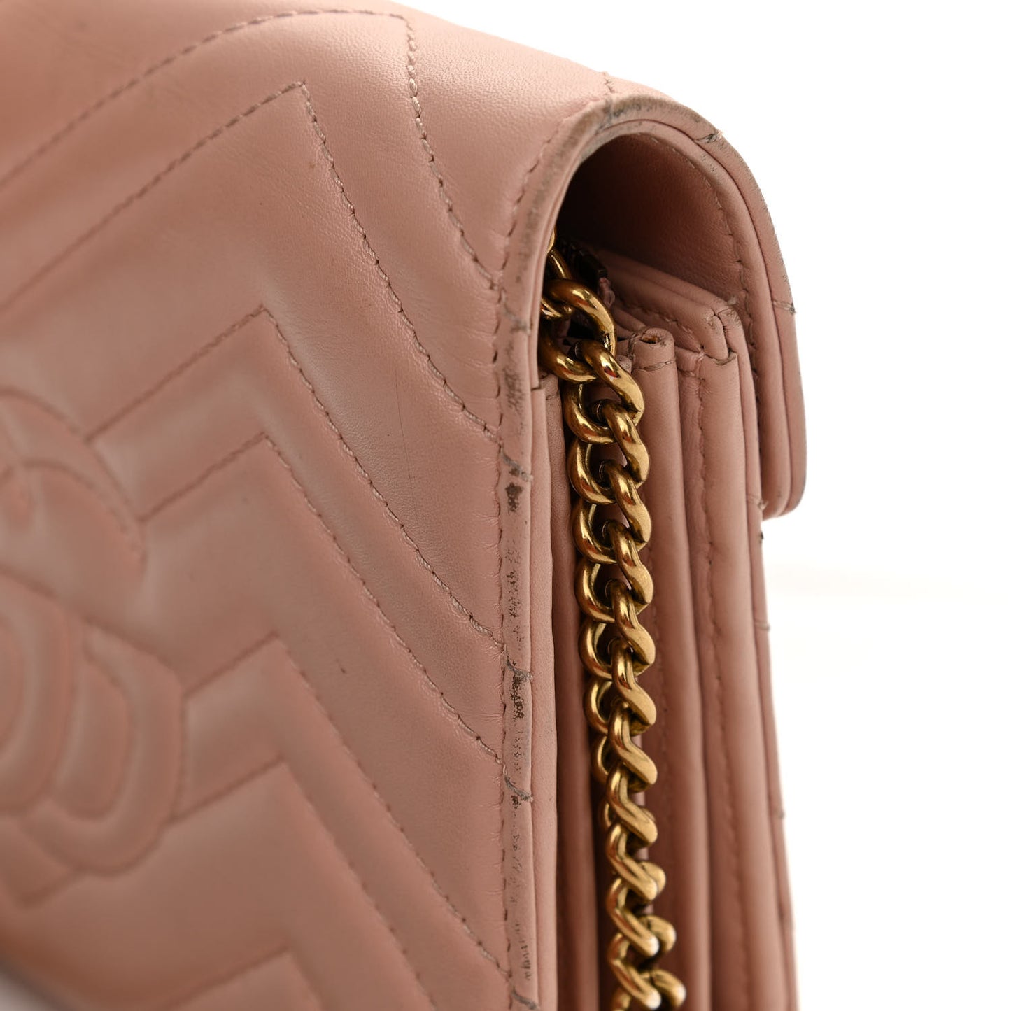 Calfskin Matelasse GG Marmont Chain Wallet Perfect Pink