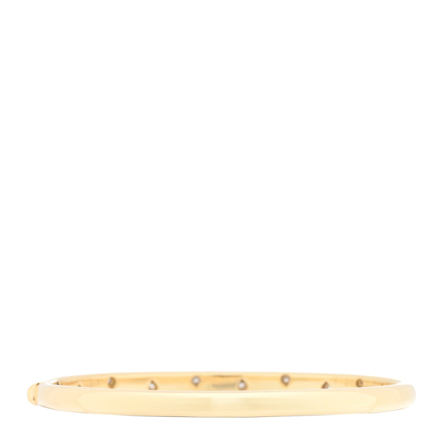 18K Yellow Gold Platinum Diamond 4.5mm Etoile Bangle Bracelet
