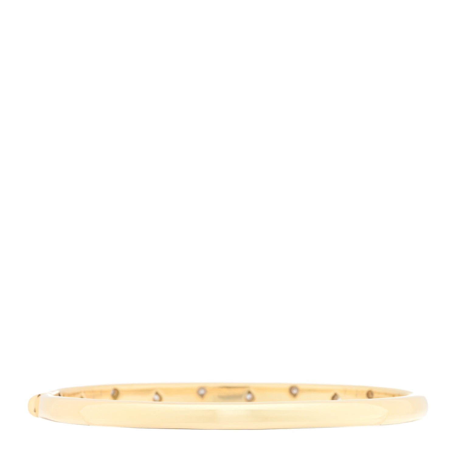 Tiffany 18K Yellow Gold Platinum Diamond 4.5mm Etoile Bangle Bracelet 2 of 3