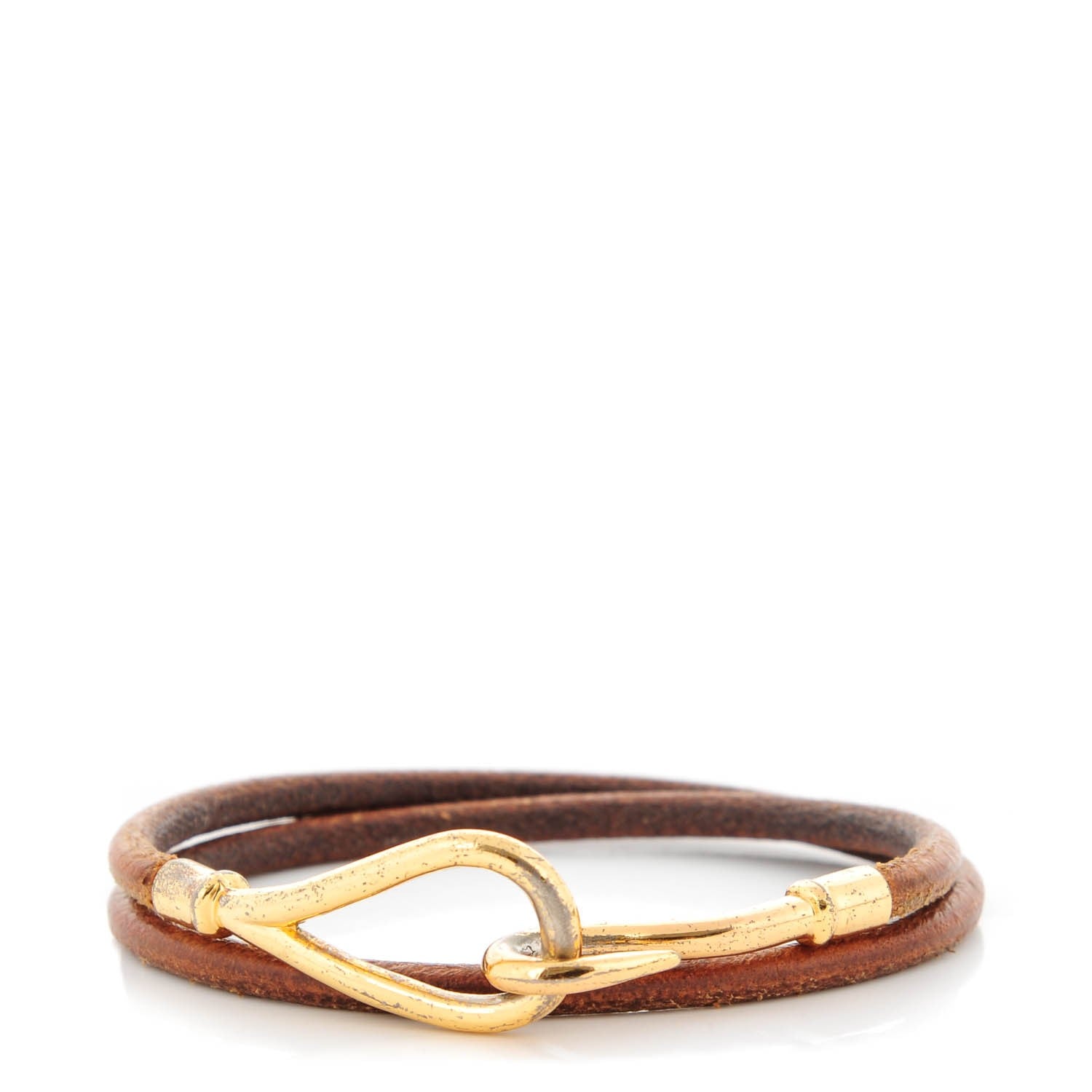 Hermes Natural Bridle Jumbo Double Tour Bracelet Bouton 1 of 4