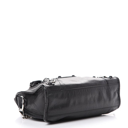 Balenciaga Matte Goatskin Rubber Covered Classic Hardware Mini City Black 3 of 12