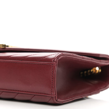 Saint Laurent Lambskin Matelasse Chevron Small Monogram Satchel Oxblood 9 of 9