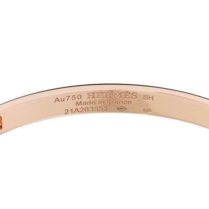 Hermes 18K Rose Gold Diamond PM H D'Ancre Bracelet SH 3 of 4
