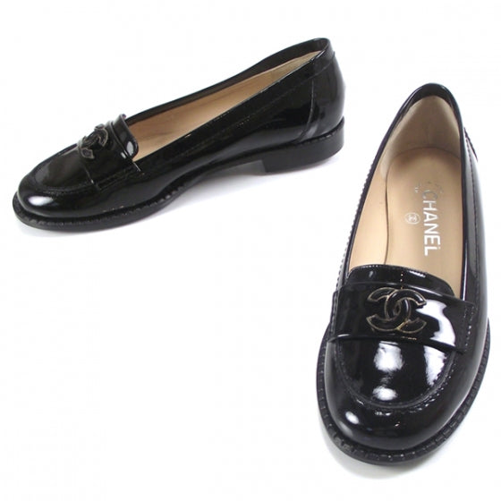 Patent Leather Loafers Black