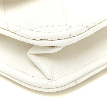 Chanel Caviar Quilted Wallet On Chain WOC White 9 of 12