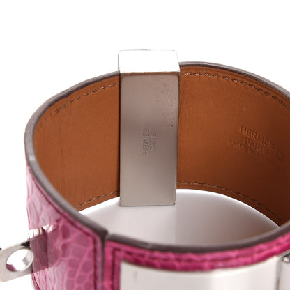 Hermes Shiny Alligator Collier De Chien CDC Bracelet S Fuchsia 7 of 8