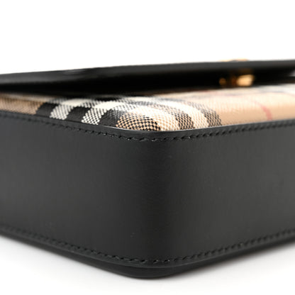 Burberry Calfskin Vintage Check New Hampshire Bag Black 9 of 10