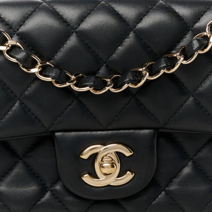 Chanel Lambskin Quilted Mini Rectangular Flap Black 9 of 11