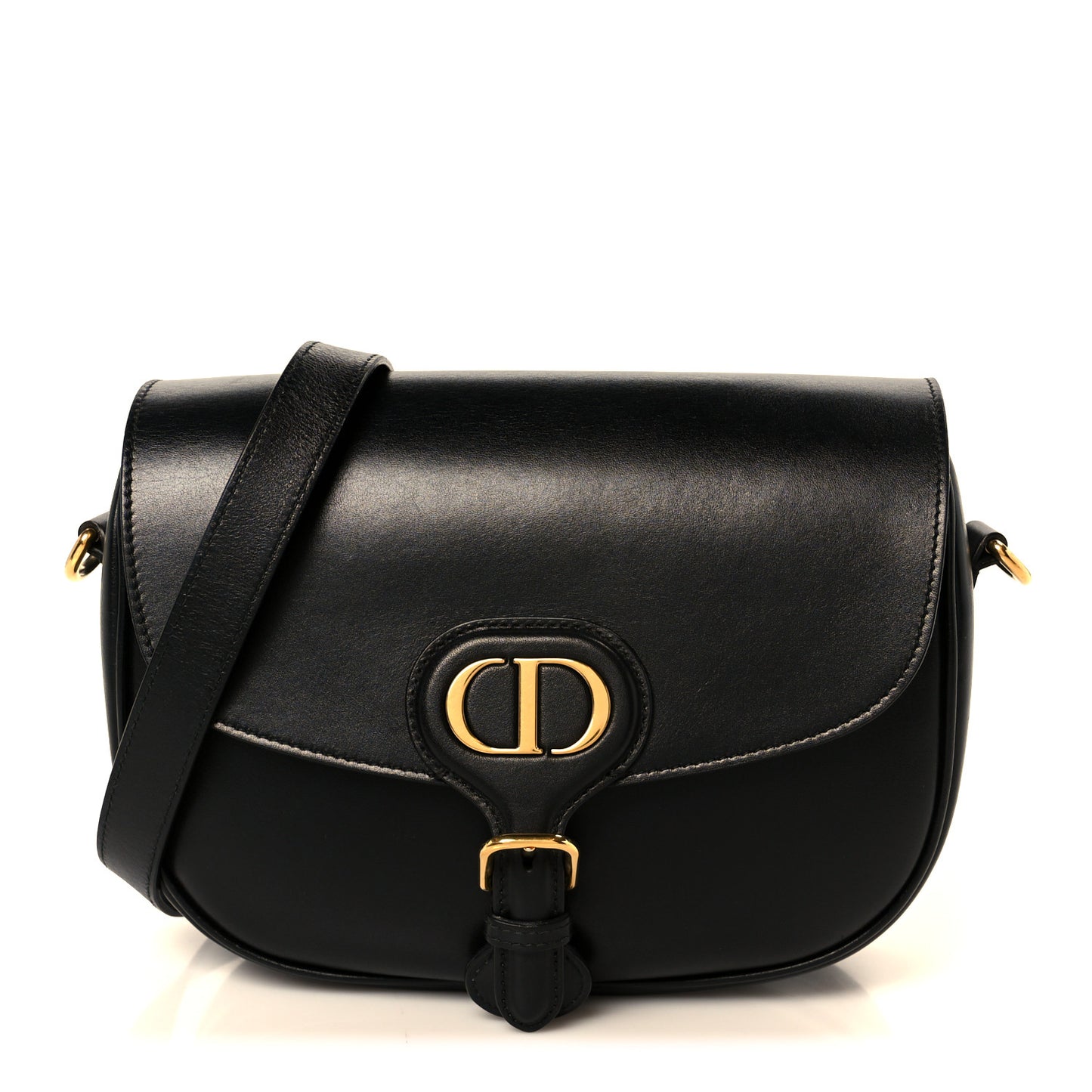 Box Calfskin Medium Bobby Flap Black
