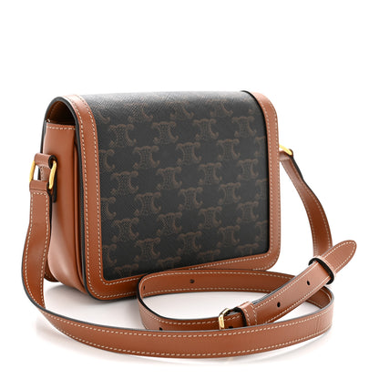 Celine Calfskin Triomphe Canvas Teen Triomphe Bag Tan 3 of 13
