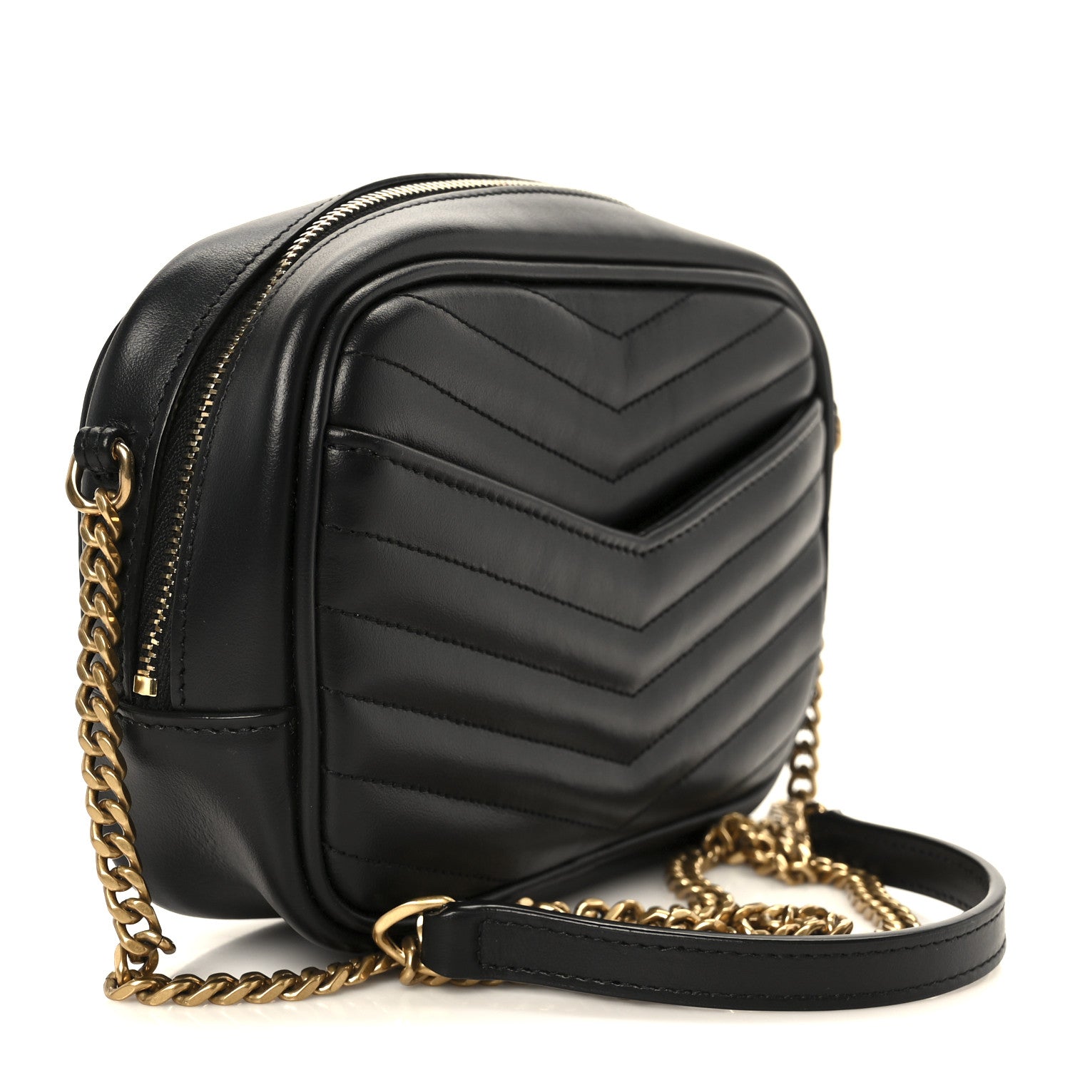 Saint Laurent Calfskin Matelasse Monogram Mini Lou Camera Bag Black Black 3 of 11