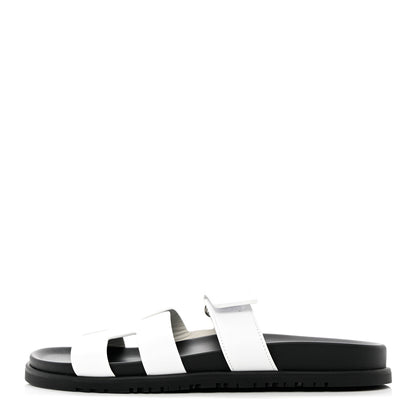 Hermes Calfskin Womens Chypre Sandals 40 White 1 of 8