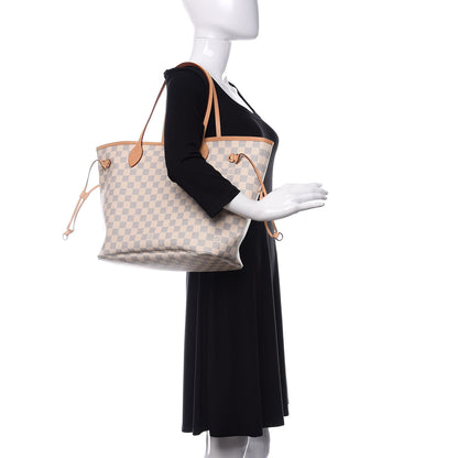Louis Vuitton Damier Azur Neo Neverfull MM Rose Ballerine 2 of 11