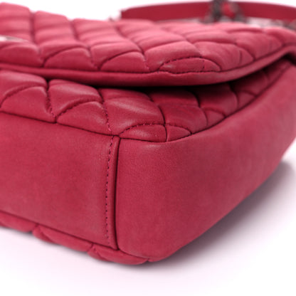 Chanel Iridescent Calfskin Small New Bubble Quilt Flap Fuchsia 10 of 15