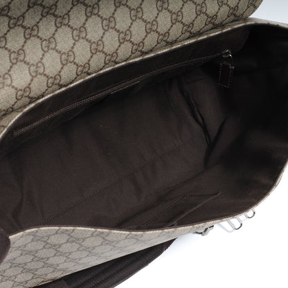 Gucci GG Plus Monogram Double Buckle Flap Messenger Bag Beige Ebony 5 of 7
