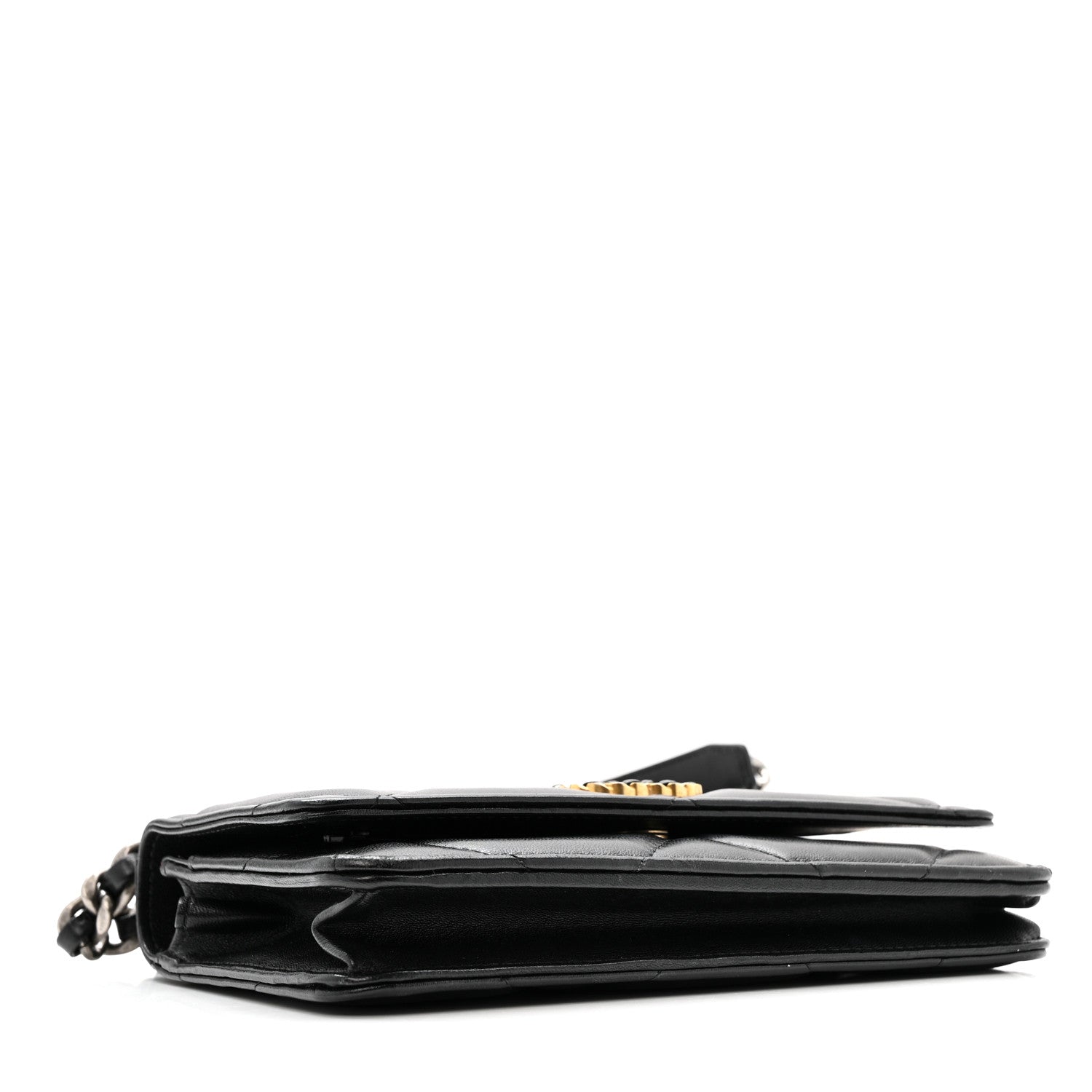 Chanel Lambskin Quilted Chanel 19 Wallet On Chain WOC Black 4 of 14