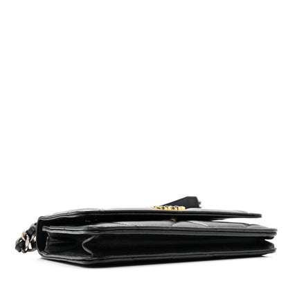 Chanel Lambskin Quilted Chanel 19 Wallet On Chain WOC Black 4 of 14
