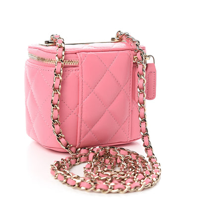 Chanel Lambskin Quilted Mini Vanity Case With Chain Pale Pink 2 of 9