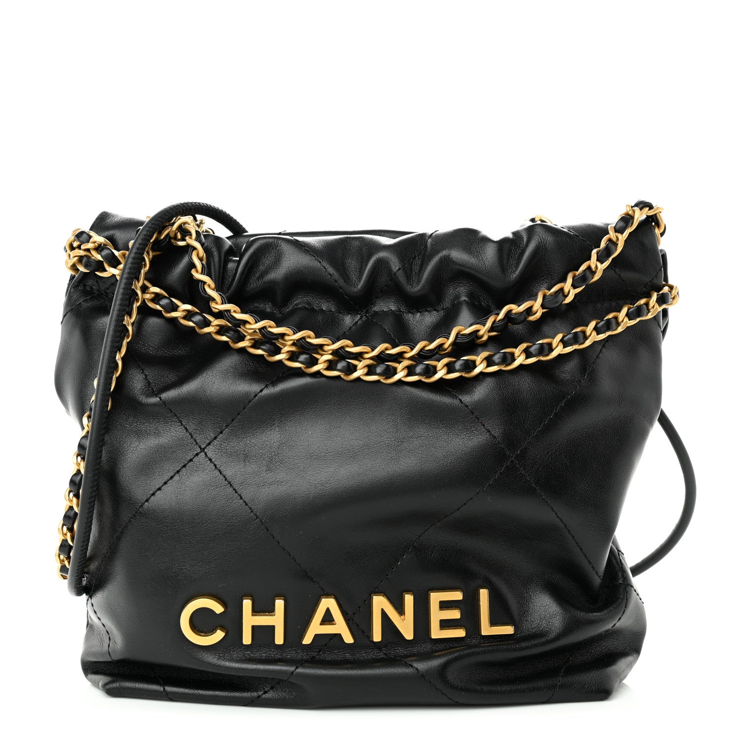 Chanel Shiny Calfskin Quilted Mini Chanel 22 Black 1 of 10