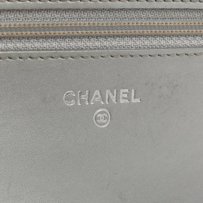 Chanel Patent Quilted Golden Class Wallet on Chain WOC Silver 6 of 12