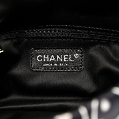 Chanel Satin Quilted Medium Kaleidoscope Flap Black White 6 of 14