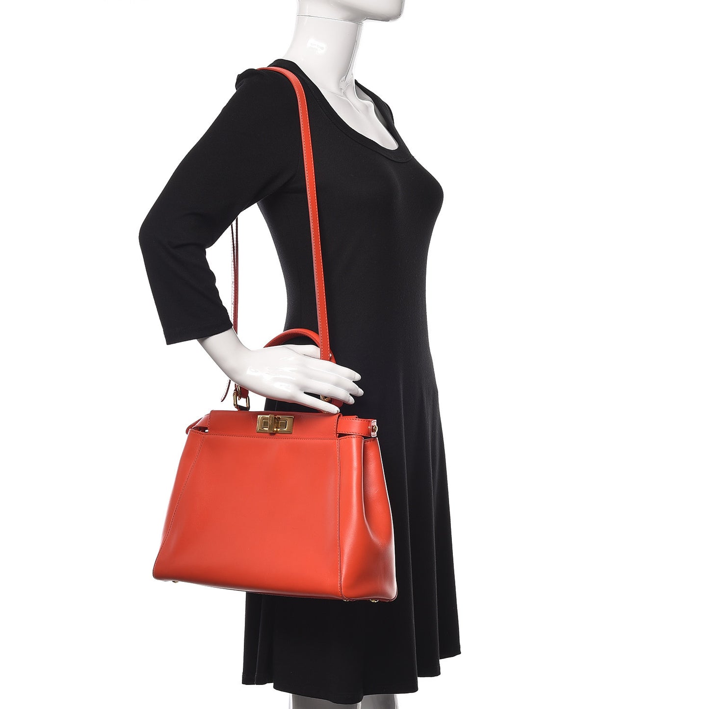 Vitello Morgan Shiny Nappa Medium Peekaboo Iconic Satchel Papavero