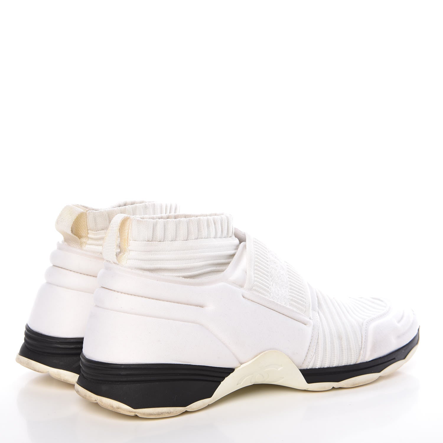 Chanel Stretch Fabric CC Sneakers 38 White 4 of 18