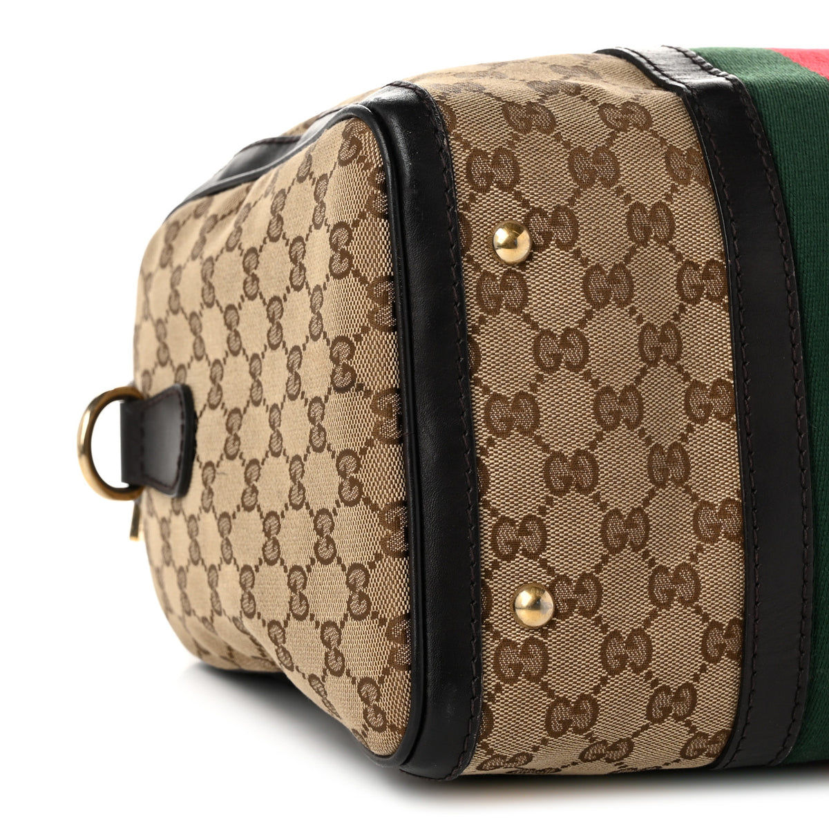 Gucci Monogram Vintage Web Medium Boston Dark Brown 9 of 10
