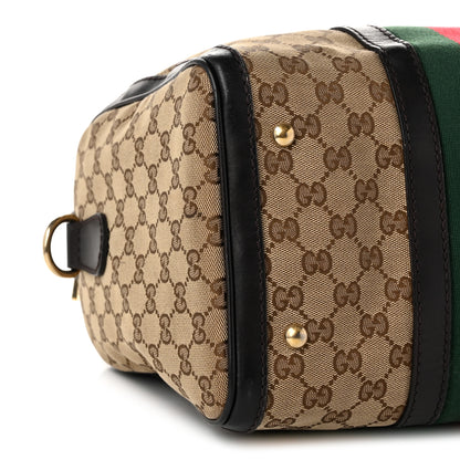 Gucci Monogram Vintage Web Medium Boston Dark Brown 9 of 10