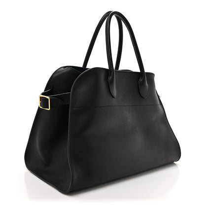 The Row Polished Saddle Calfskin Soft Margaux 15 Black 3 of 12
