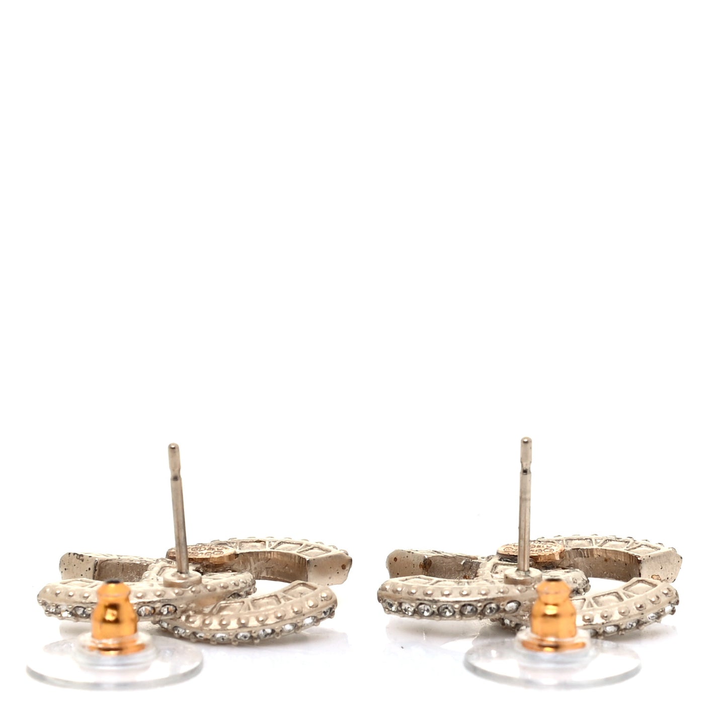 Crystal Timeless CC Earrings Light Gold