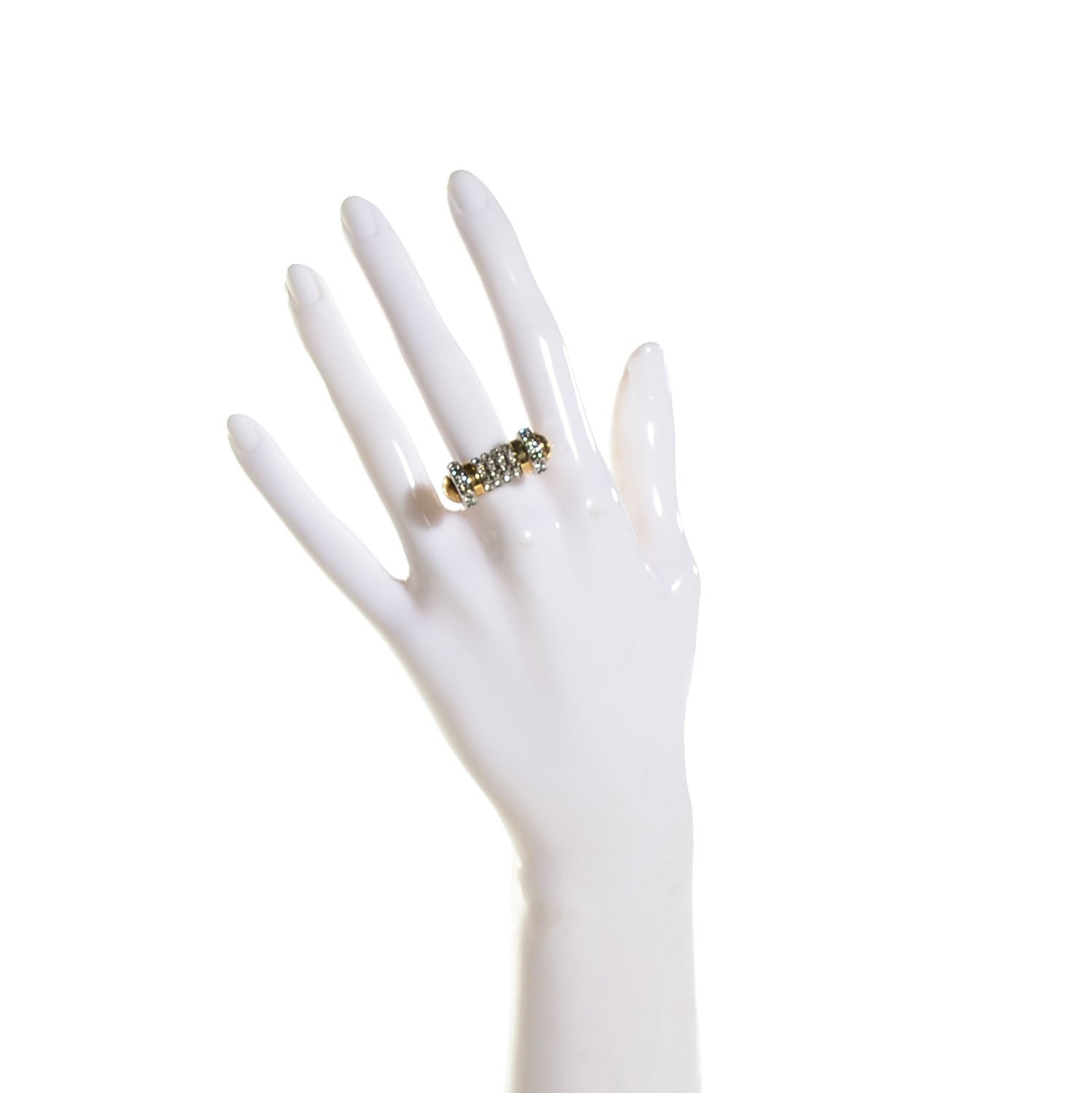 Louis Vuitton Crystal Ring Medium Silver Gold 6.5 2 of 5