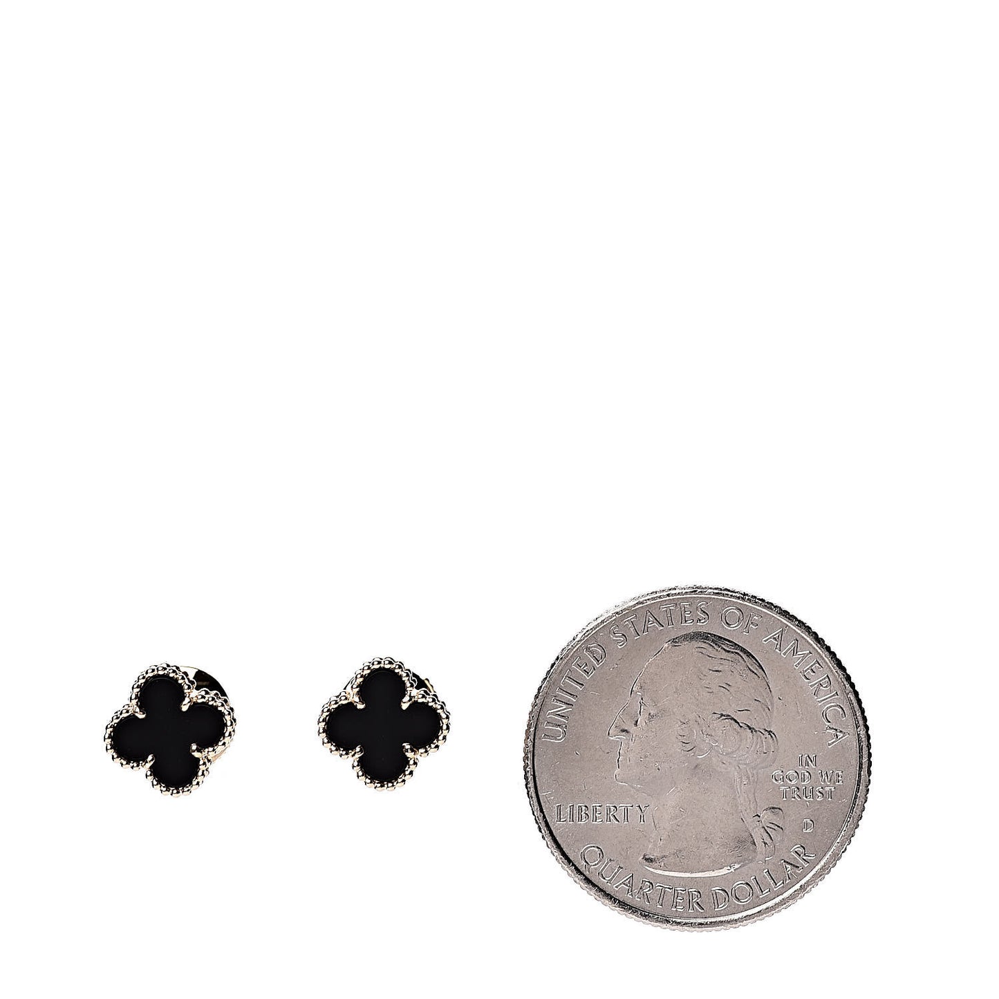 18K Yellow Gold Black Onyx Sweet Alhambra Earrings