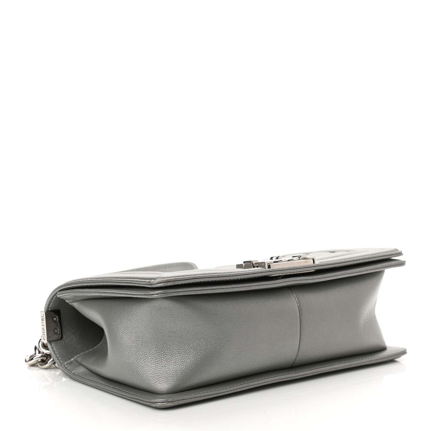 Chanel Metallic Caviar Quilted Medium Boy Flap Silver 4 of 10