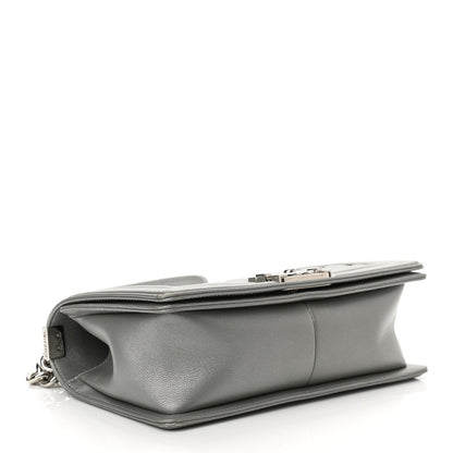 Chanel Metallic Caviar Quilted Medium Boy Flap Silver 4 of 10
