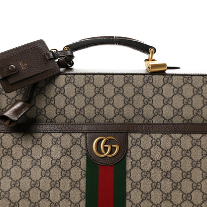 Gucci GG Supreme Monogram Textured Dollar Calfskin Web Ophidia Savoy Garment Bag Beige Ebony New Acero 8 of 10