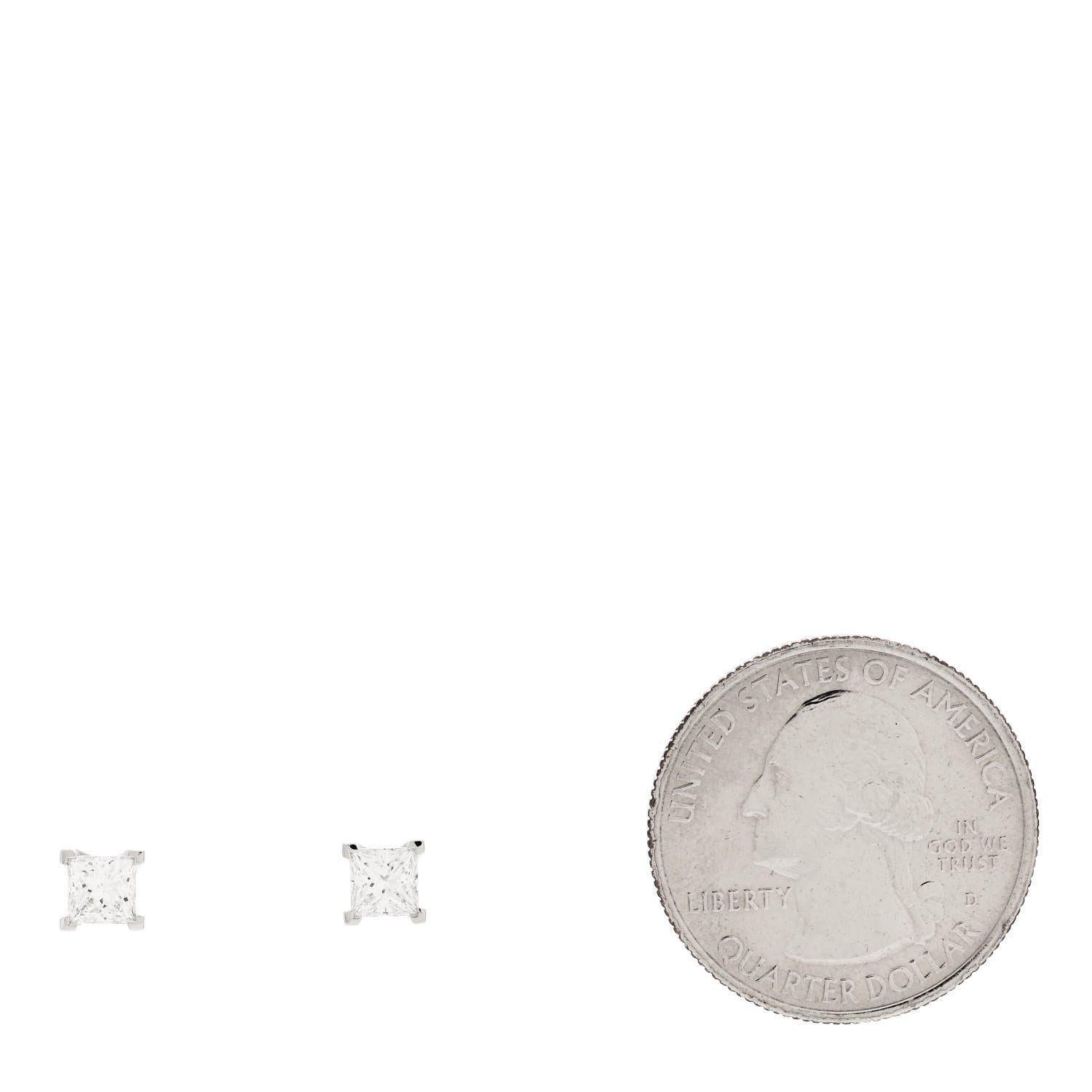 Tiffany Platinum Diamond .60ctw Princess Cut Solitaire Earrings 2 of 5