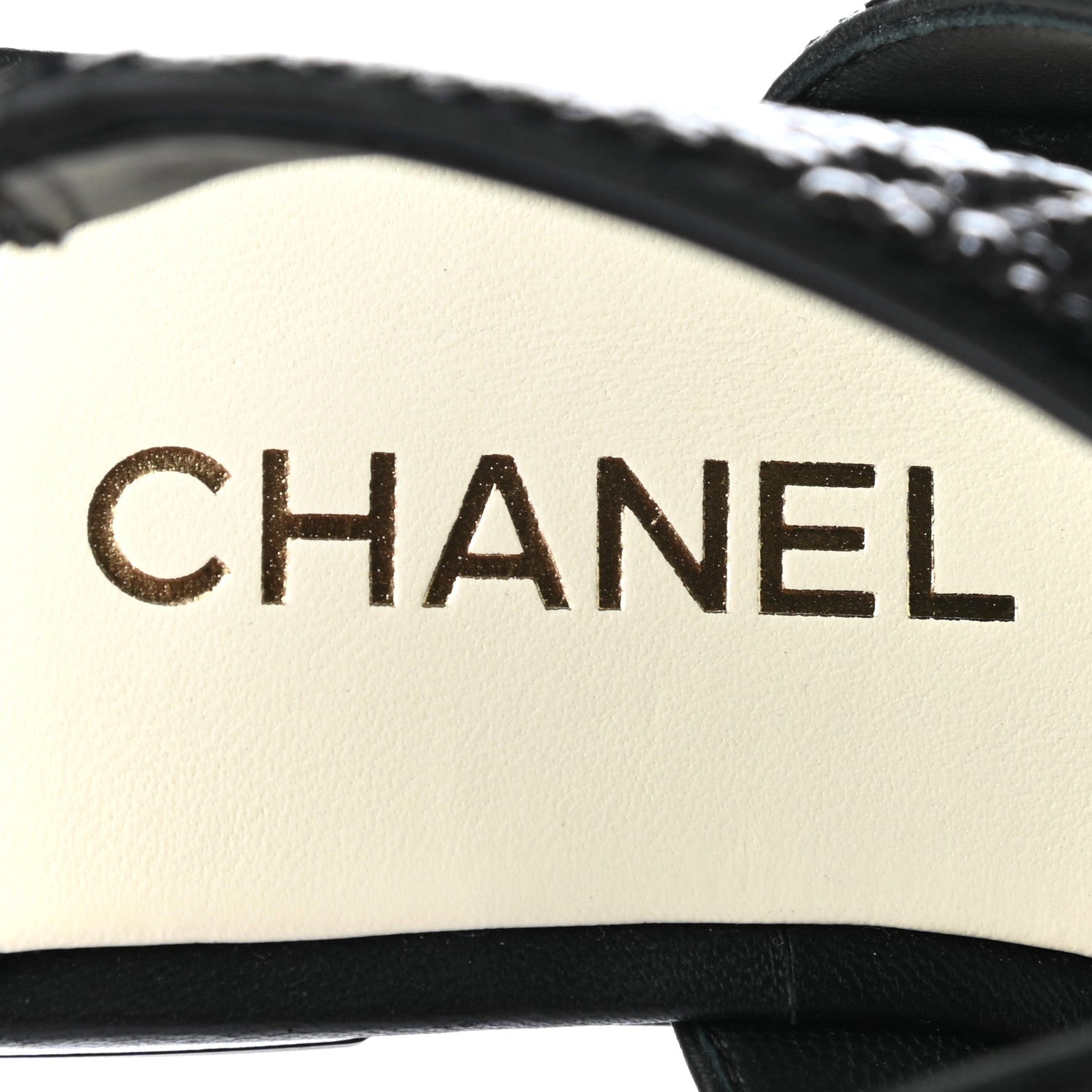 Chanel Lambskin Sequin Pearl CC Thong Sandals 38 Black 7 of 8