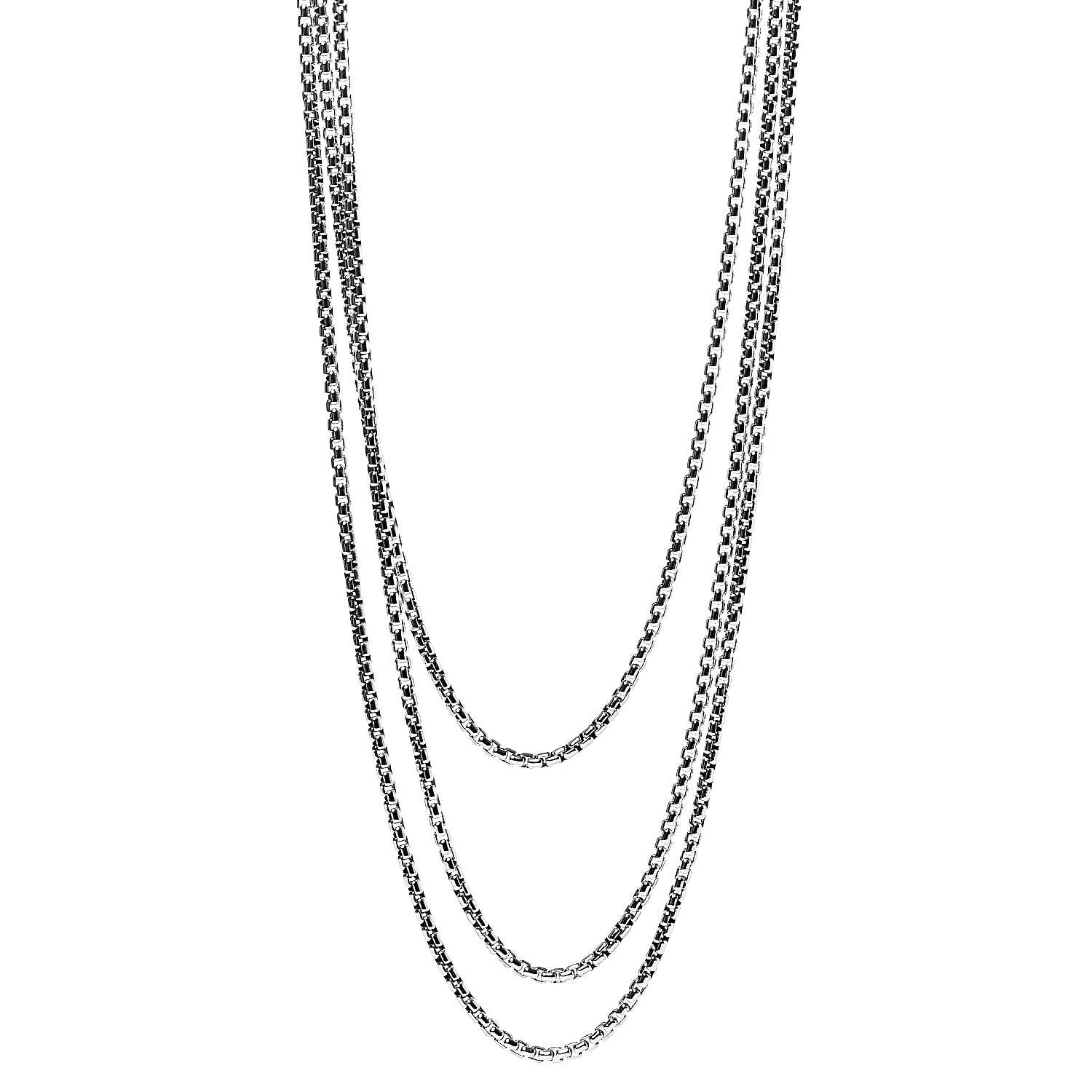 David Yurman Sterling Silver 14K Yellow Gold 3.6mm Medium Box Chain Necklace 72" 1 of 4