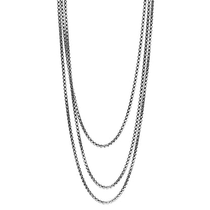 David Yurman Sterling Silver 14K Yellow Gold 3.6mm Medium Box Chain Necklace 72" 1 of 4