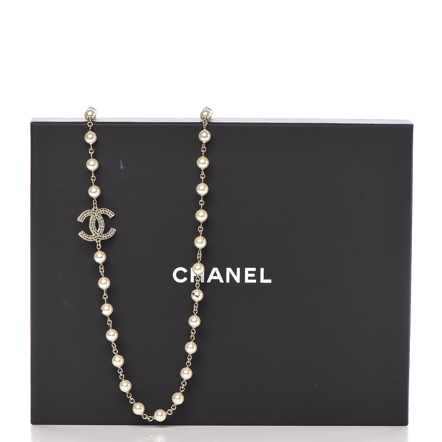 Chanel Pearl CC Long Necklace Gold 6 of 6