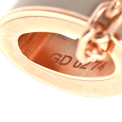 Hermes Lacquered Rose Gold Mini Pop H Pendant Necklace Marron Glace 5 of 6