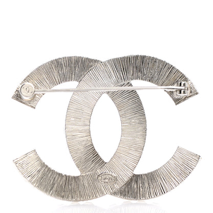 Chanel Baguette Crystal CC Brooch Silver 3 of 5