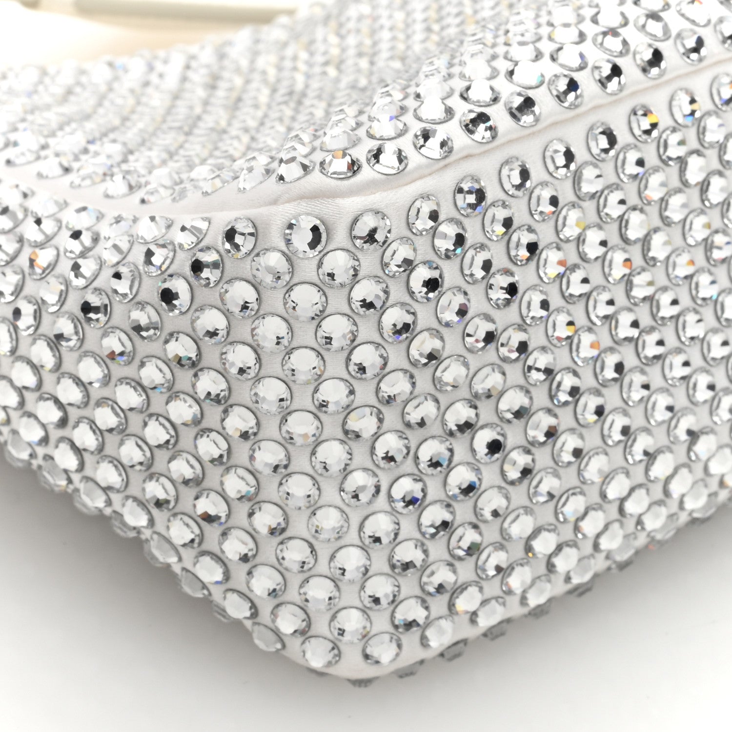 Prada Satin Crystal Mini Re-Edition 2000 Bag White 8 of 9