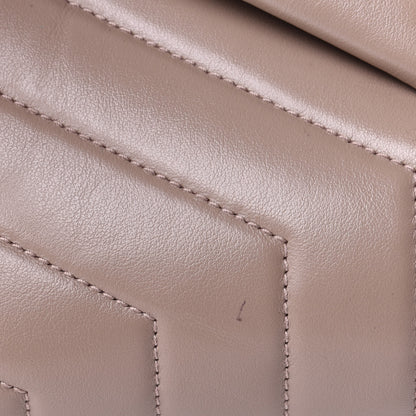 Saint Laurent Calfskin Y Quilted Monogram Medium Loulou Chain Satchel Dusty Grey 5 of 6