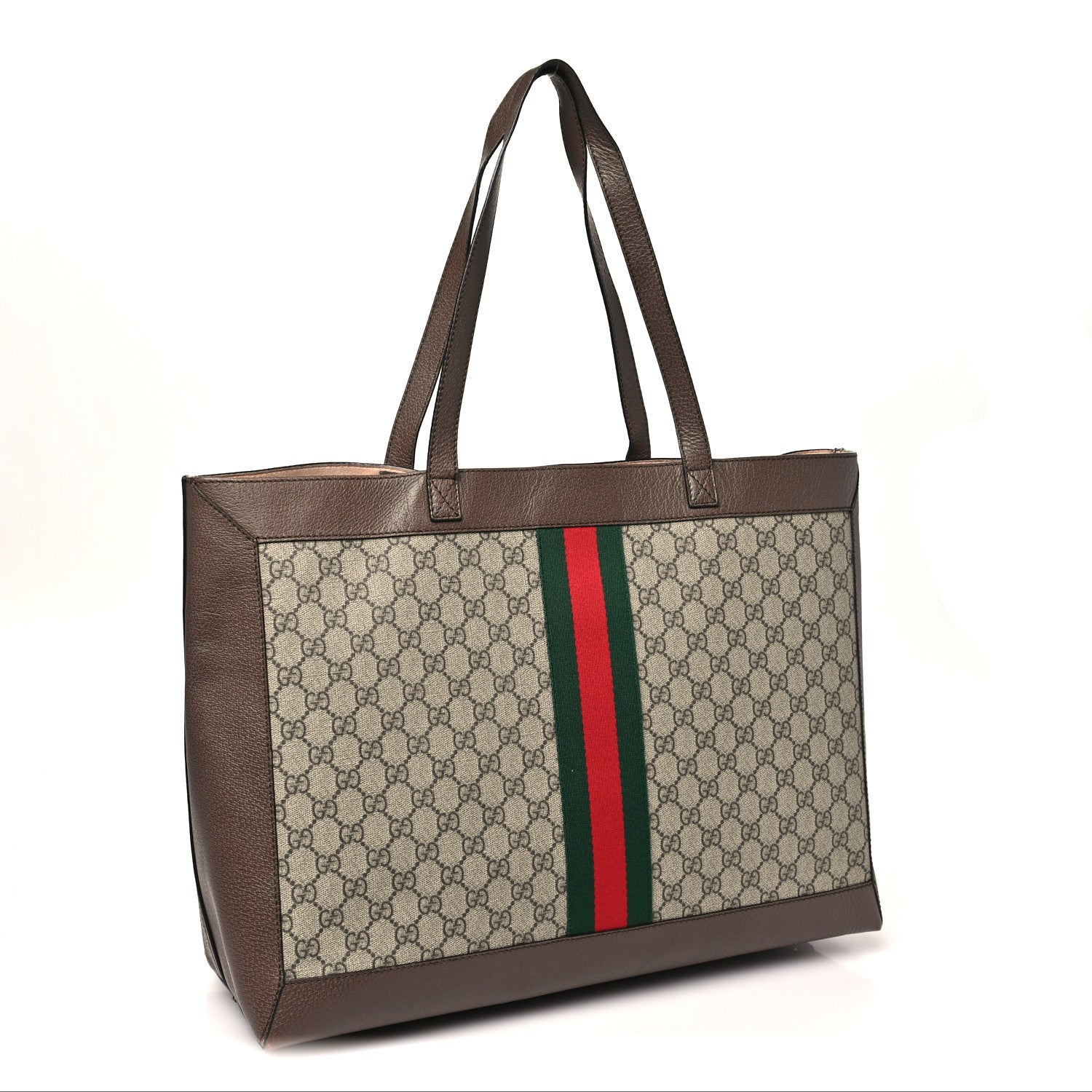 Gucci GG Supreme Monogram Web Ophidia Tote Brown 4 of 11