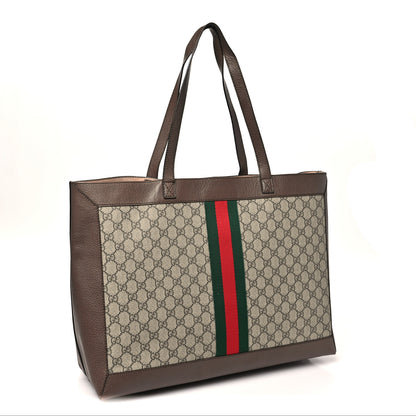 Gucci GG Supreme Monogram Web Ophidia Tote Brown 4 of 11
